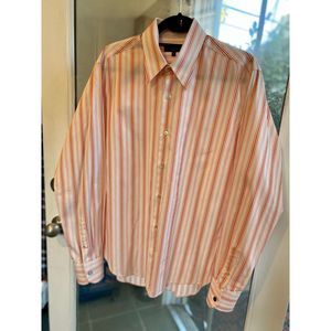 Ted Baker London Wht Fuchsia Yellow Striped Cotton LS Button Down Shirt SZ TB 4